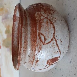 Studio Art Pottery Small Round Pot Signed EBB